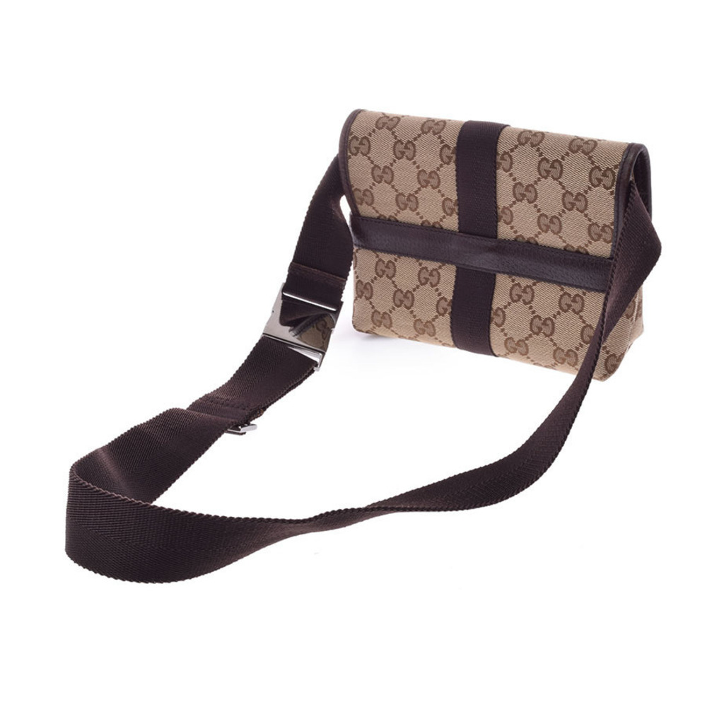 Gucci Black Beige Tan GG Bag Waist canvas